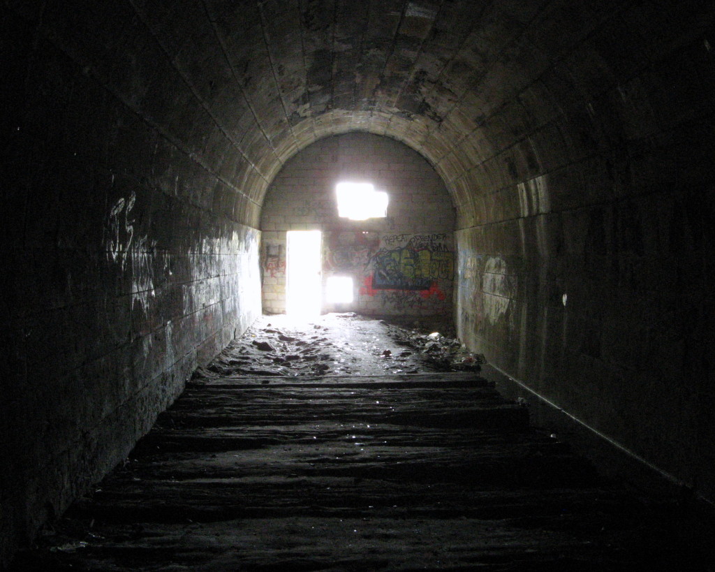 Looking Back. Blue Ghost Tunnel.